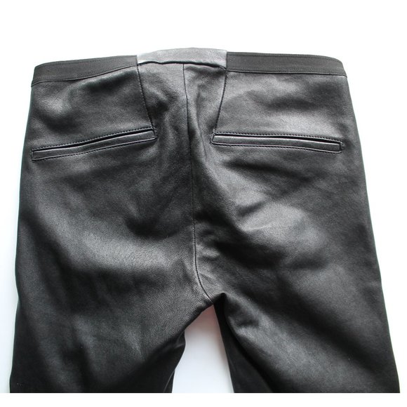 Helmut Lang Lamb Leather Leggings / Size 2 / Black Trousers - Picture 9 of 12
